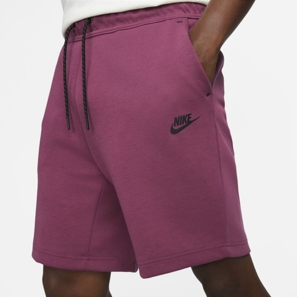 Nike Sportswear Tech Fleece Shorts Rosewood Black Men's Large CU4503-653 - Picture 1 of 12